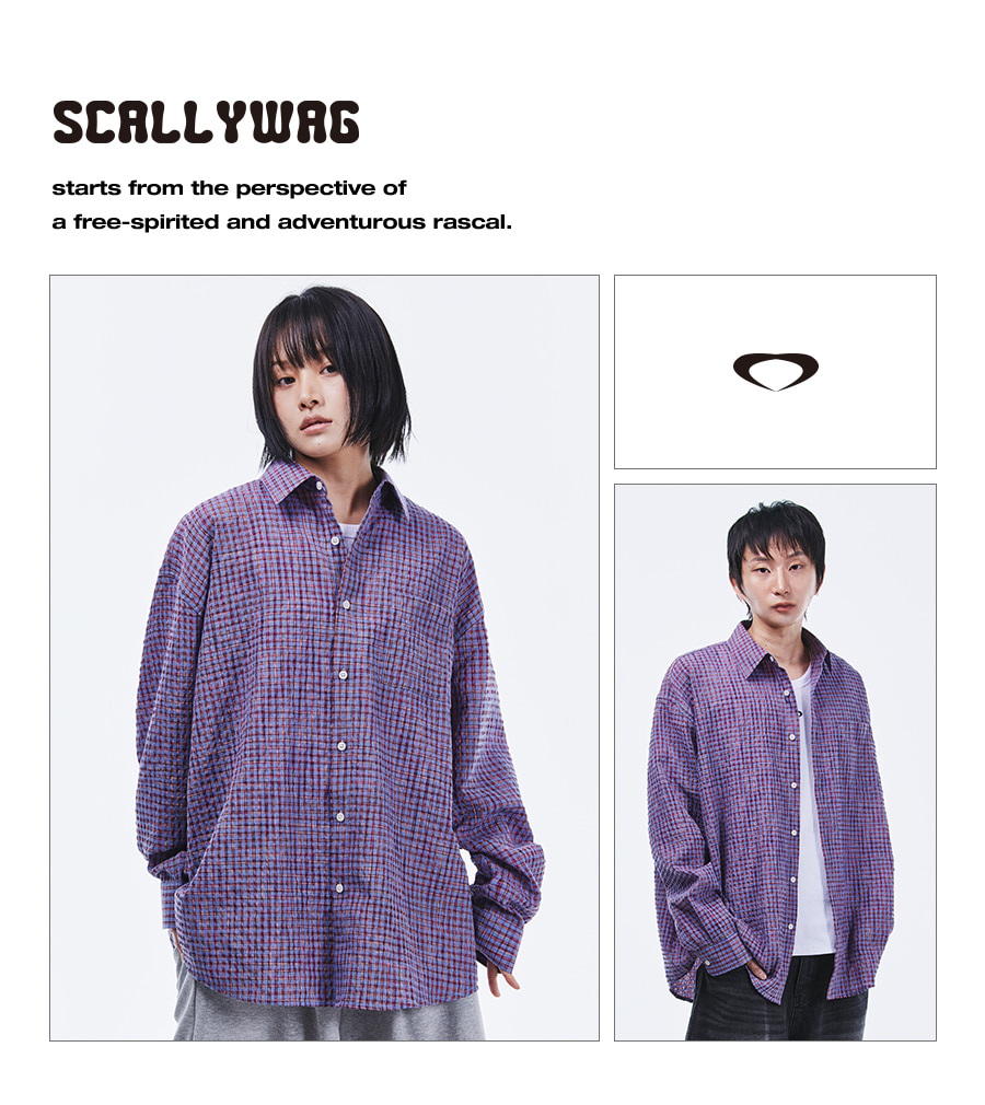 シャツ IONSEOUL Sheer Hood Check Shirt JE487 Frayed-hem woven check shirt Imported from Seoul | Le 31